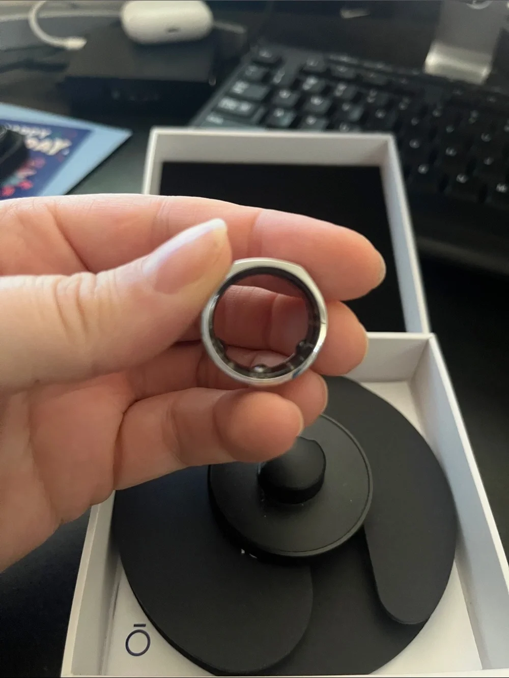 Oura Ring Gen3 Heritage Silver Smart Ring — Size 9
